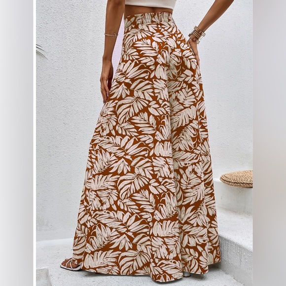 Boho Tropical Print Wide Leg Pants - Picture 4 of 6